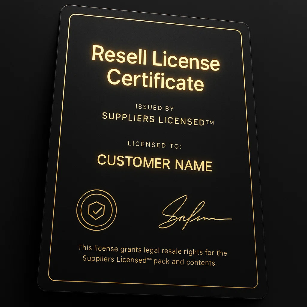 Supplier Resell Pack + License